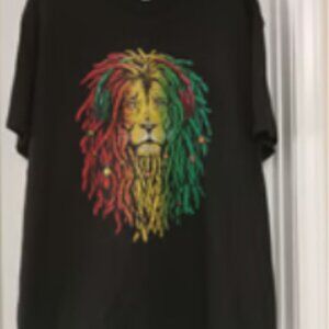 BIG Rasta Lion Graphic Print T-Shirt